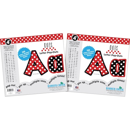 Barker Creek Dots 4" Letter Pop-Outs, 510/Set 3627